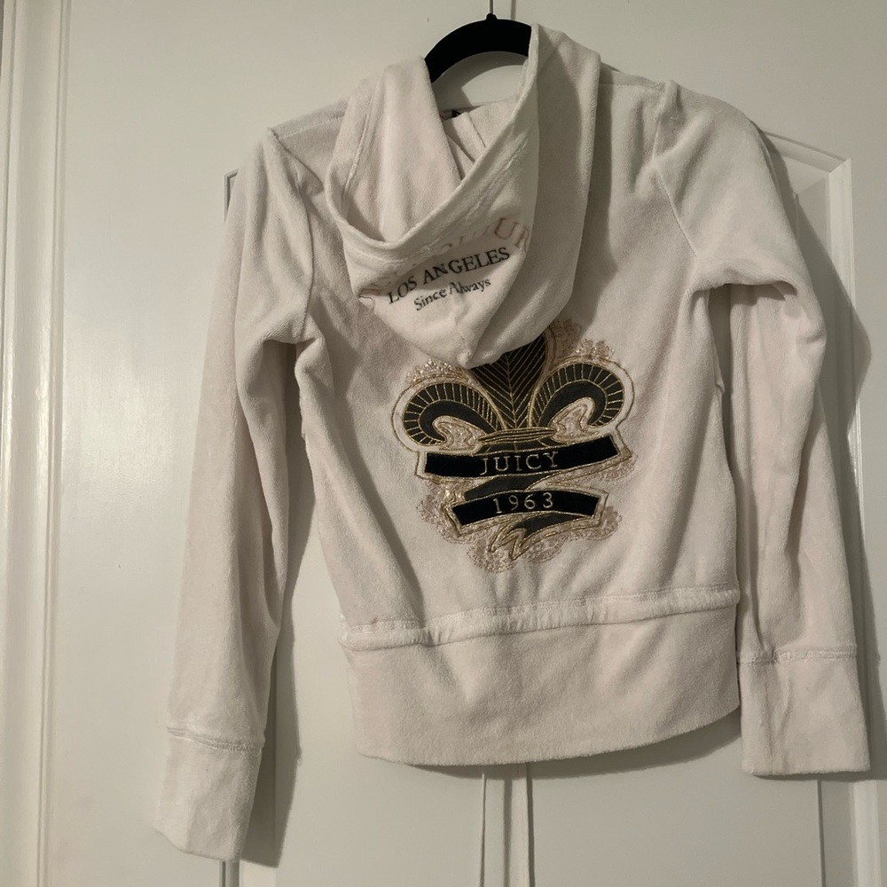 juicy couture white zip up jacket size small